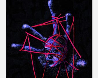 Düsterer Kunstdruck “Manipulation” – Giclée Druck – einzigartige Wandkunst