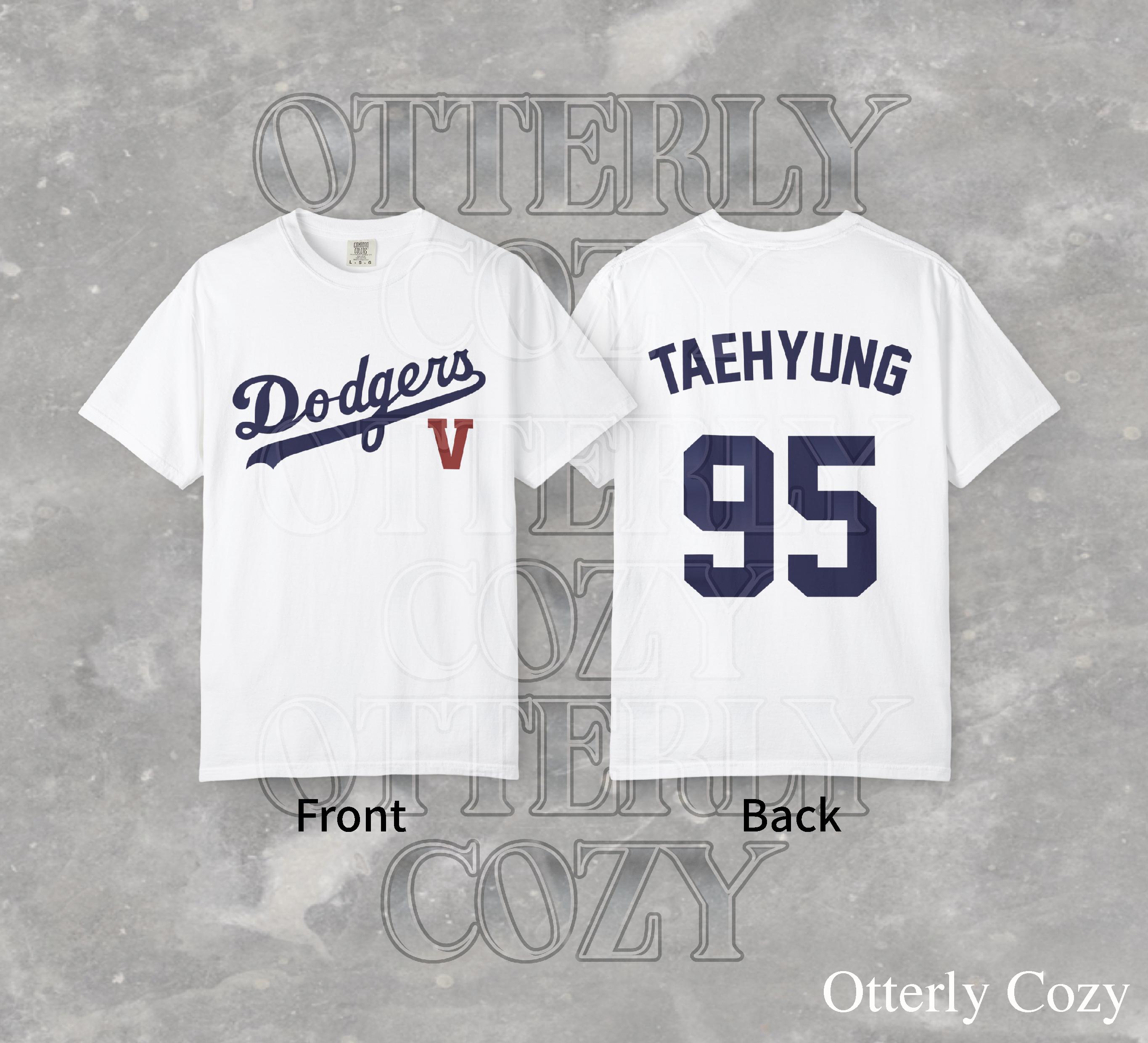 Bts V LA Dodgers First Pitch Commemorative Shirt, Bts V to Throw