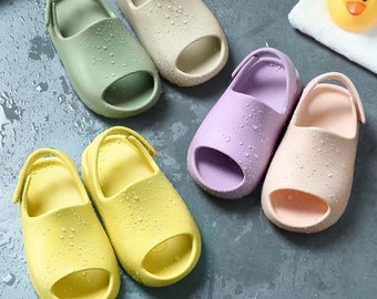 Child Kids Baby Childrens Toddlers Thick Comfy Slides Beach Summer Light Pool Sandals | Swimming Shoes Wide Summer Instagram Sneaker