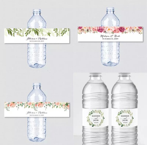 PERSONALISED WATER BOTTLE Labels Named Customised 24 Wedding Etsy UK