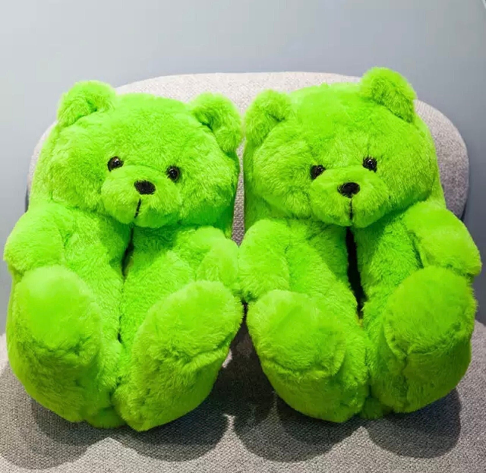 Adults Teddy Bear Fur Indoor Slippers Fluffy - Etsy