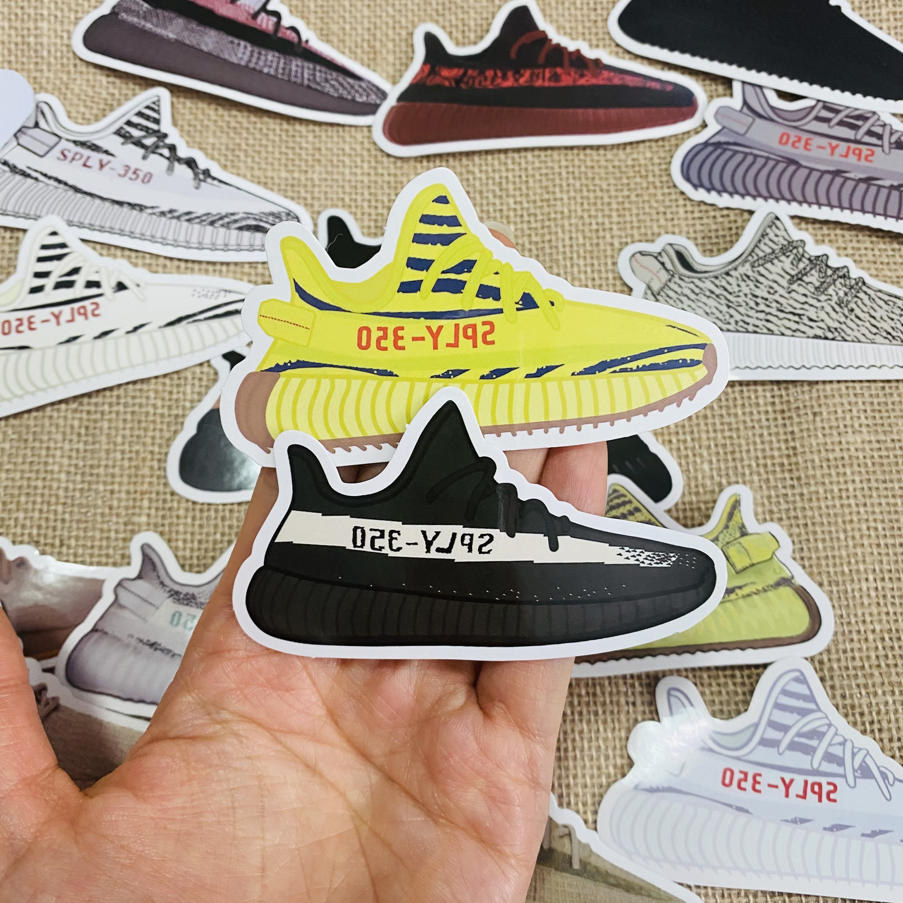 Yeezy Boost 350 sticker decals Sneakers pack for laptop Wall Etsy