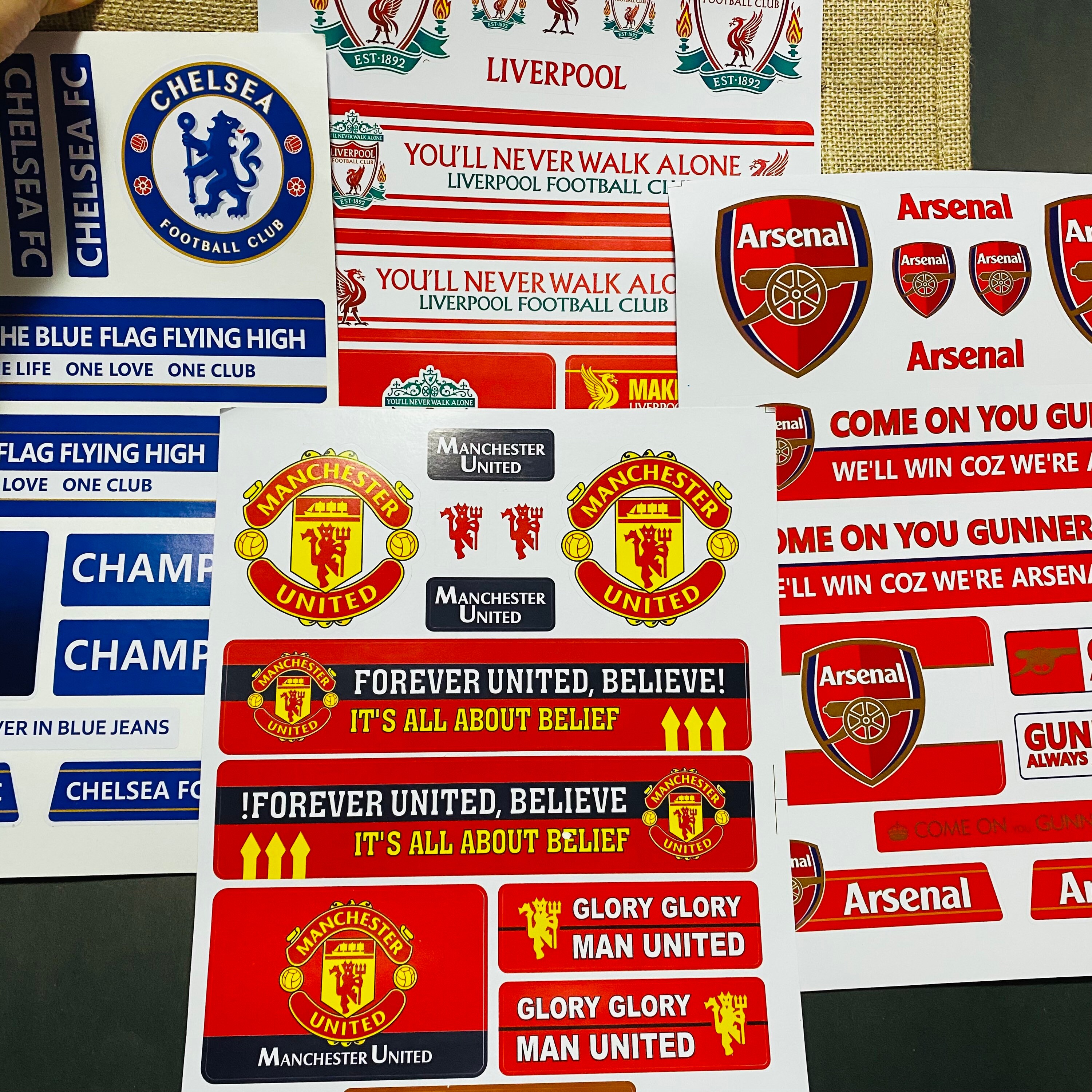 Manchester United Soccer ball UEFA FIFA Stickers Sheet for Etsy