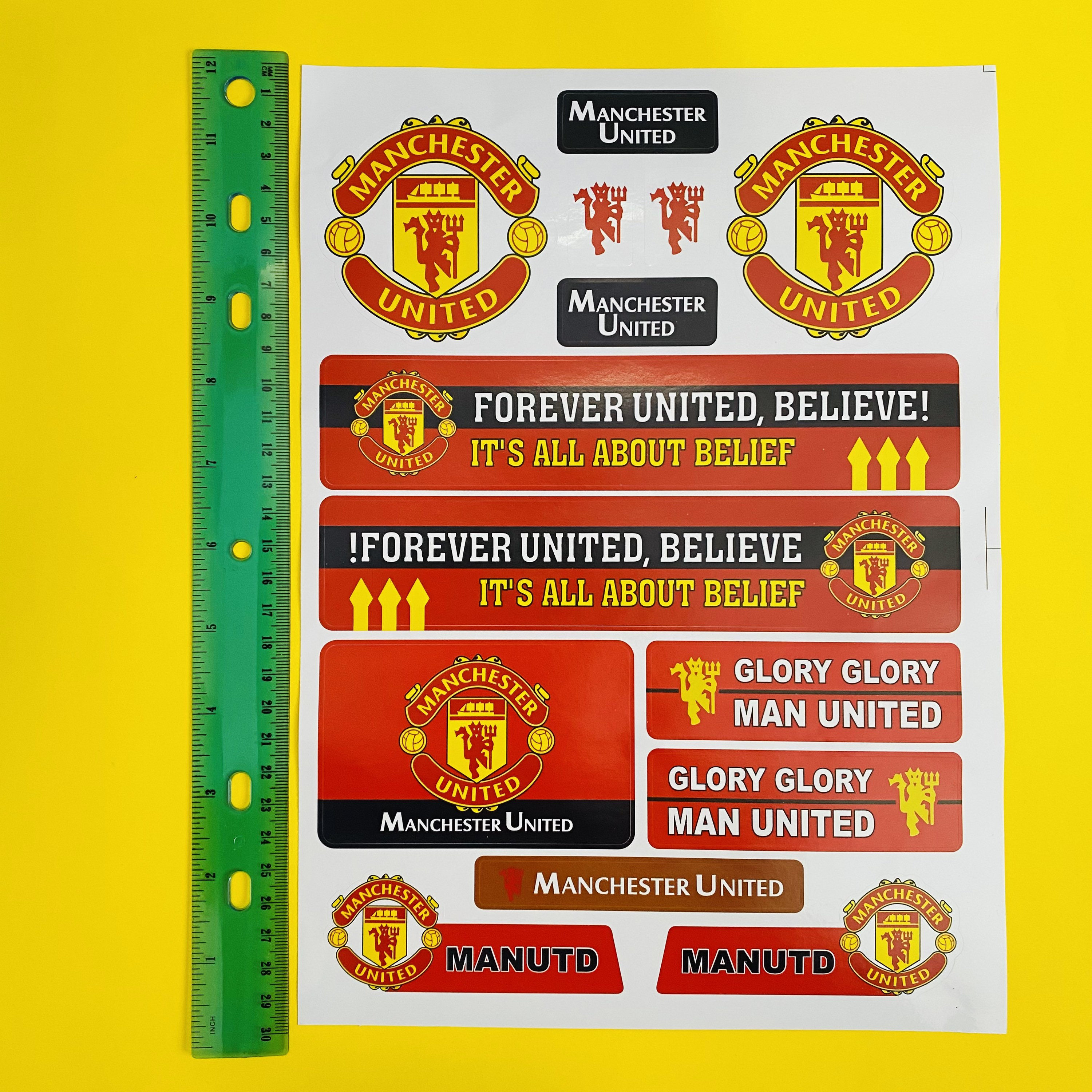 Manchester United Soccer ball UEFA FIFA Stickers Sheet for Etsy