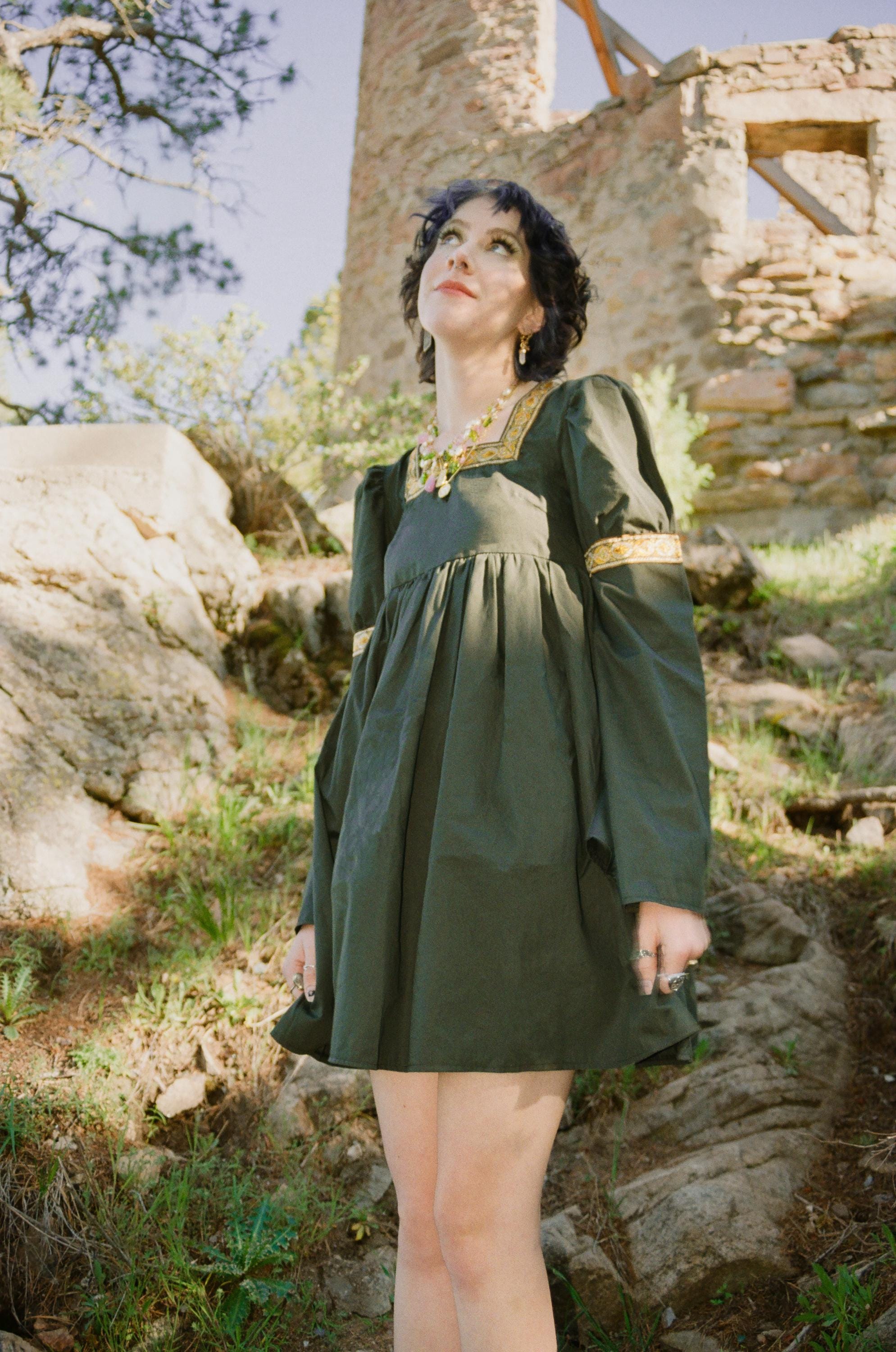 gracie embroidered peasant dress Folklore Flowers - Gracie Dress