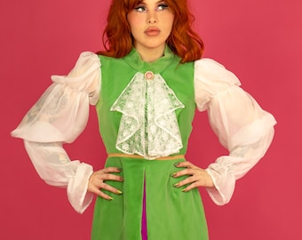 The Gianna 1960s Dandy Psychedelic Lime Green Mini Dress