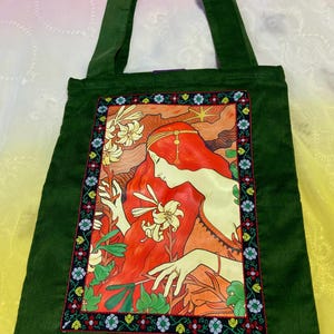 Shalott draagtas renaissance art nouveau tapijt groen