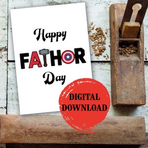 Grappige downloadbare Vaderdagkaart, afdrukbare wenskaart voor papa, digitale doe-kaarten, Happy Fathor Day, last minute kaarten maken