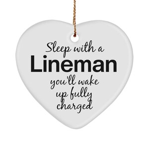 Lineman Heart Ornament, Funny Lineman Gift, Gift for Wife, Girlfriend, Ornament Keepsake, Funny Christmas Decoration