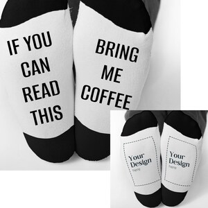 Custom Footbed Socks, Your Text Here, Add Your Own Design to Footbed, Personalised Socks, Novelty Socks for Men and Women