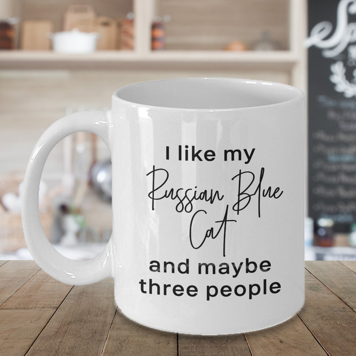 Russian Blue Cat Mug, Gift for Cat Mom or Dad, Russian Blue
