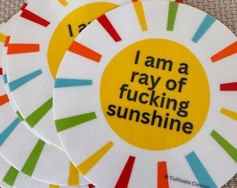 Waterdichte sticker Ray of F*ing Sunshine - sarcastisch cadeau
