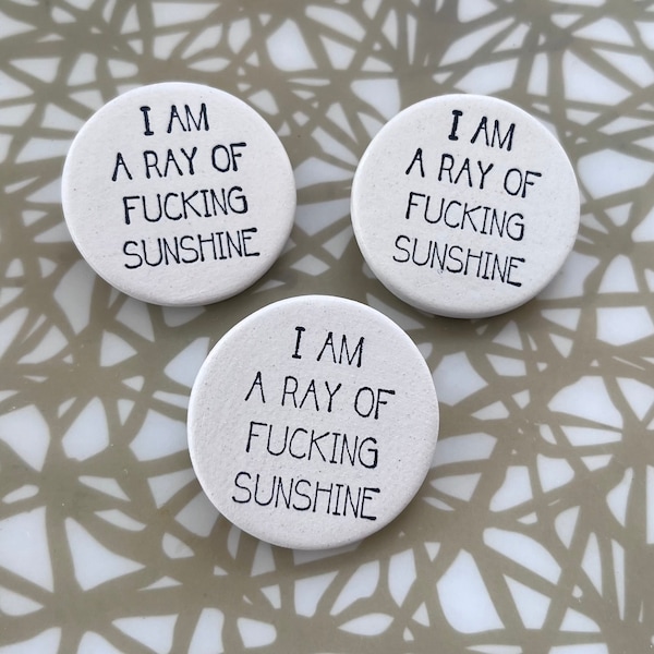 I am a Ray of Fucking Sunshine Pin/ Ceramic Pin/ Swear Word Pin