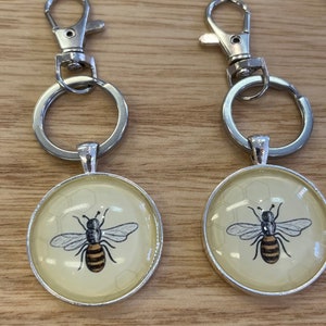 Bee Keychain/ Stainless Bagclip
