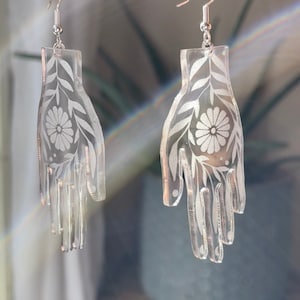 Laser Etched Lucite Hands