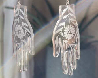 Laser Etched Lucite Hands