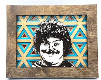 Nacho Libre Wood Portrait – Jack Black Art, Cult Film
