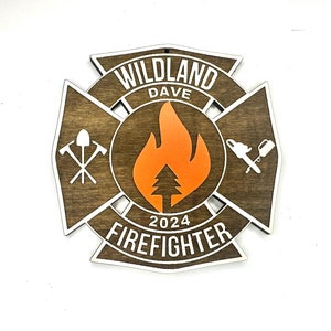 Personalized Wild Land Fire Fighter Ornament. Wildland Forest Service. Hot Shots Fire. Fire Department