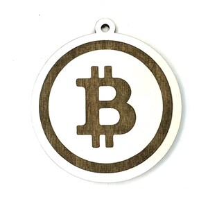 Bitcoin Christmas Ornament, BTC Ornament, Crypto Ornament, Blockchain Ornament, Cryptocurrency Ornament, Money Ornament, Etched Ornament