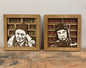 Grumpy Old Men Wood Portraits 11"x11" each Max Goldberg and John Gustafson