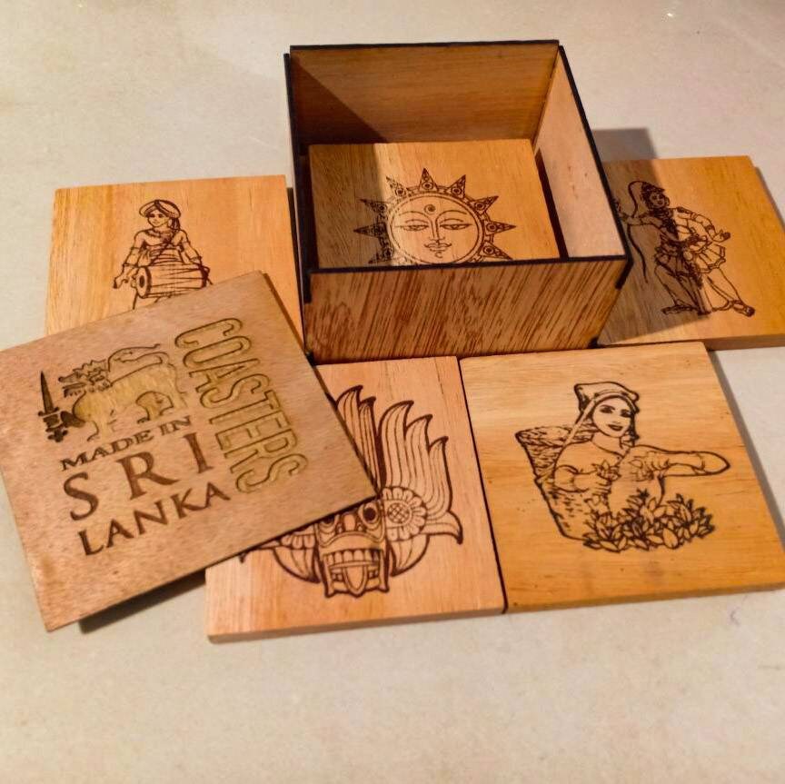 Sri Lankan Traditional Design Coasters Gift Box Etsy