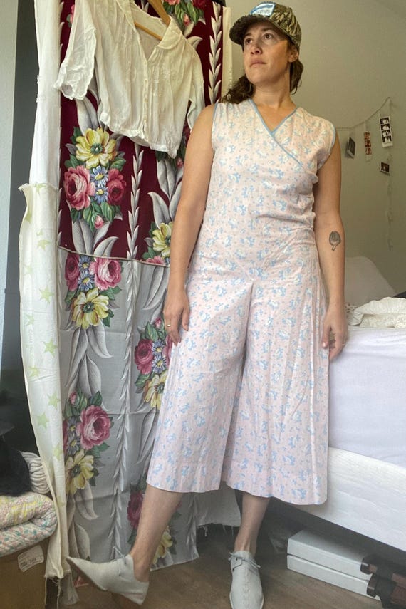 1930’s, size M, Art Deco cotton beach pajamas - image 1