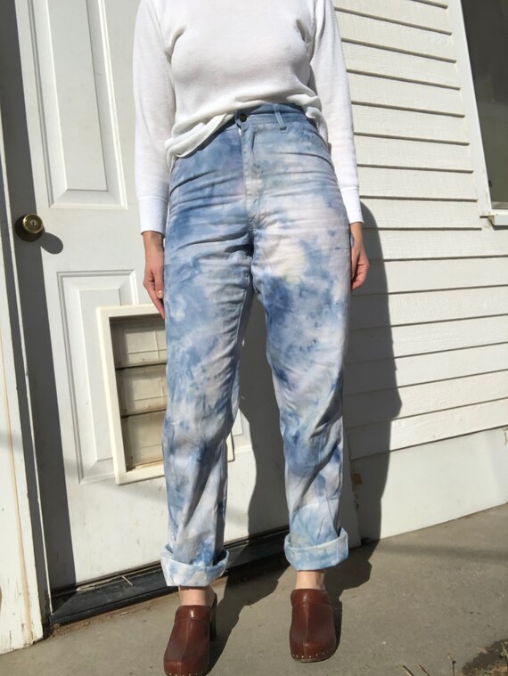 Rugged Blue hand dyed painter pants.