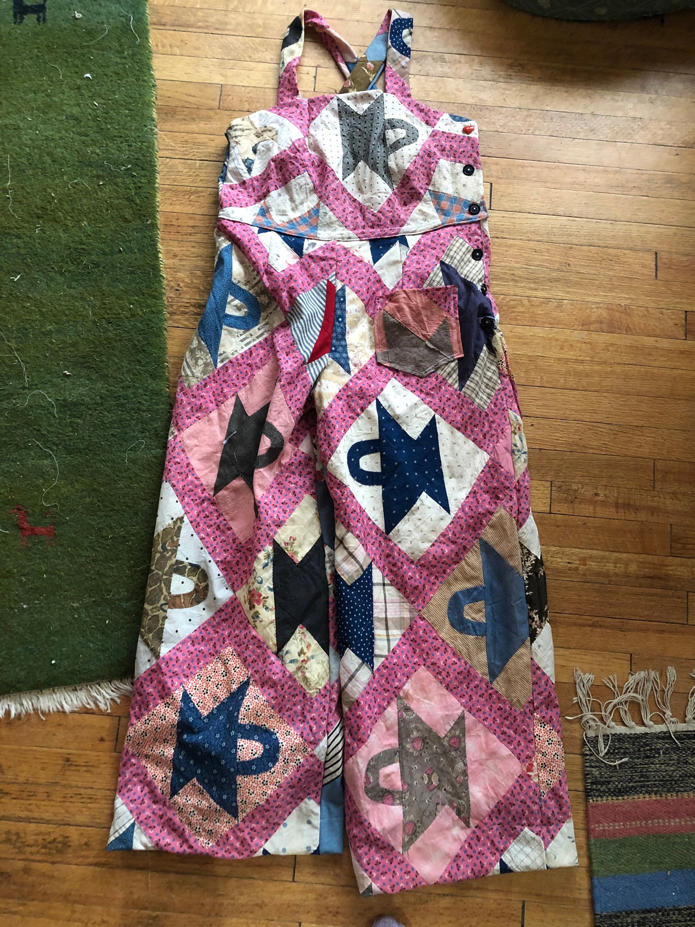 Vintage Quilt Top Turned Overalls. Etsy