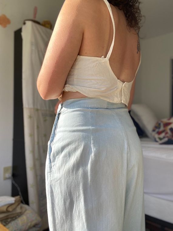 1940’s side zip chambray trouser, 33” waist - image 3