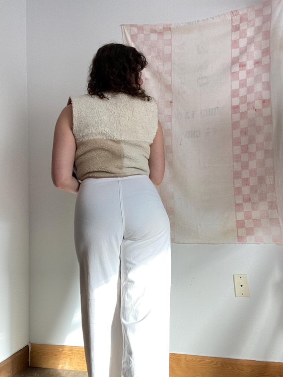 Handmade patchwork sheepskin vest. - image 5