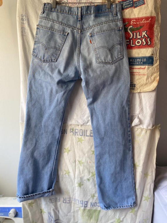 1970s light wash vintage orange tab Levi’s - image 2