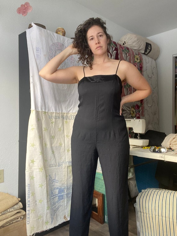 1990’s size L, slinky, little, black, jumpsuit