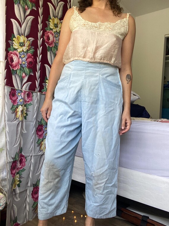 1940’s side zip chambray trouser, 33” waist - image 10