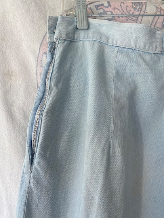 1940’s side zip chambray trouser, 33” waist - image 7