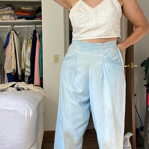 1940’s side zip chambray trouser, 33” waist image 5