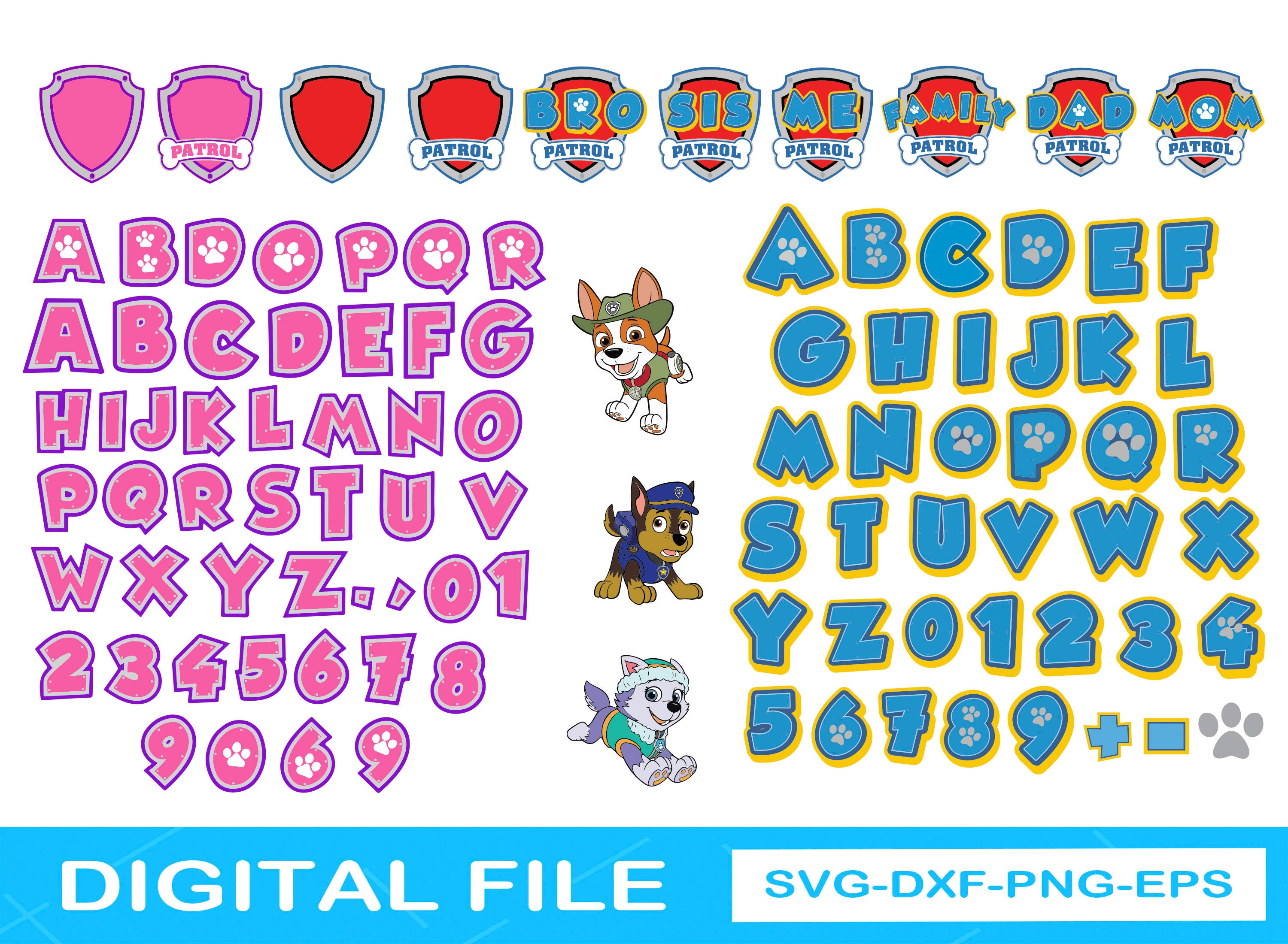 Paw Patrol Alphabet Letters Hd Png Download Vhv