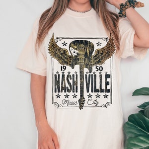 Nashville Tee, Nashville T-shirt, Music City, Tennessee Tee, Vintage Inspired Cotton T-shirt, , Unisex Tee, Comfort Colors T-shirt