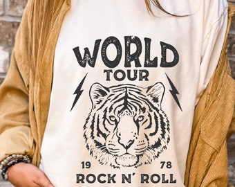 Vintage Style Rock and Roll shirt,Rock & Roll t-shirt,Music lover tee,Guitar shirt,Songwriter t-shirt ,Womens Rock n Roll,Rock n Rol|tiger