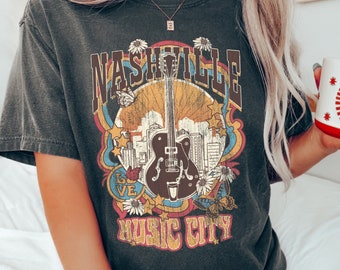 Nashville Tee, Nashville T-shirt, Music City, Tennessee Tee, Vintage Inspired Cotton T-shirt, , Unisex Tee, Comfort Colors T-shirt