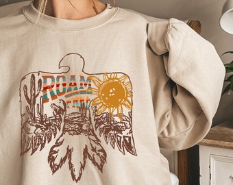 Roam Free Thunderbird Shirt, Thunderbird crewneck, Indian Thunderbird Shirt, Native Thunderbird, Cowboy Shirt, Texas Shirt