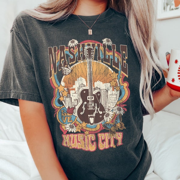 Nashville Tee, Nashville T-shirt, Music City, Tennessee Tee, Vintage Inspired Cotton T-shirt, , Unisex Tee, Comfort Colors T-shirt