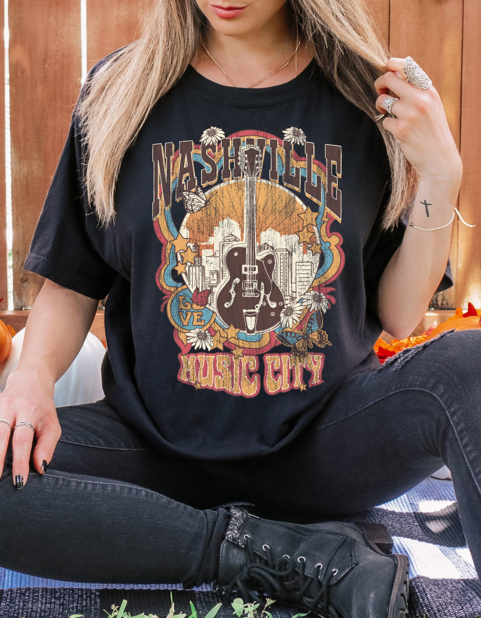 NASHVILLE Tenn. 染み込みプリント tシャツ Off The Court by NBA / オフ・ザ・コート バイ NBA 別注