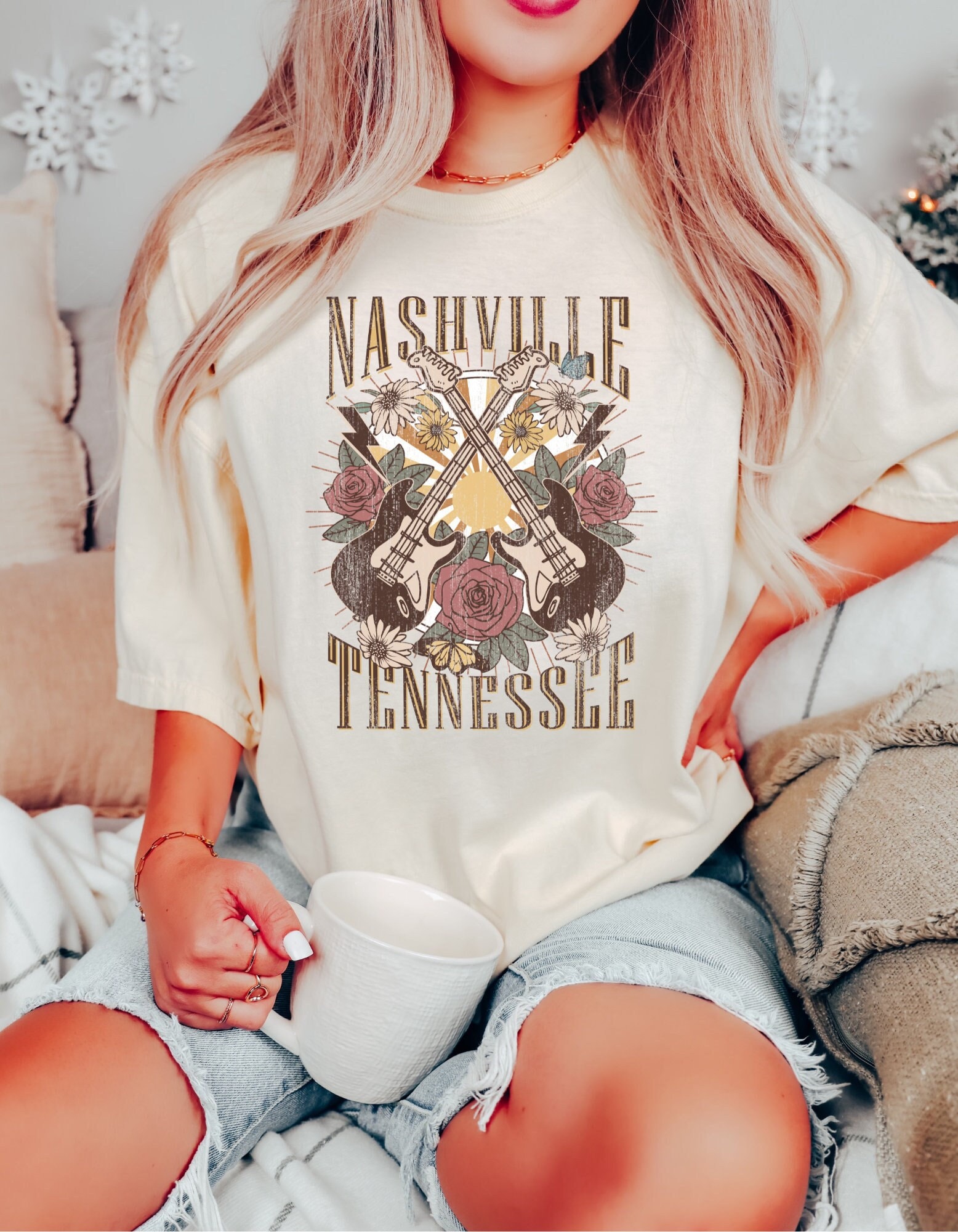 Nashville Tee, Nashville T-shirt, Music City, Tennessee Tee, Vintage Inspired Cotton T-shirt, , Unisex Tee, Comfort Colors T-shirt