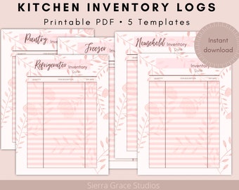 Kitchen Inventory Printable PDF, Food tracker, household organization