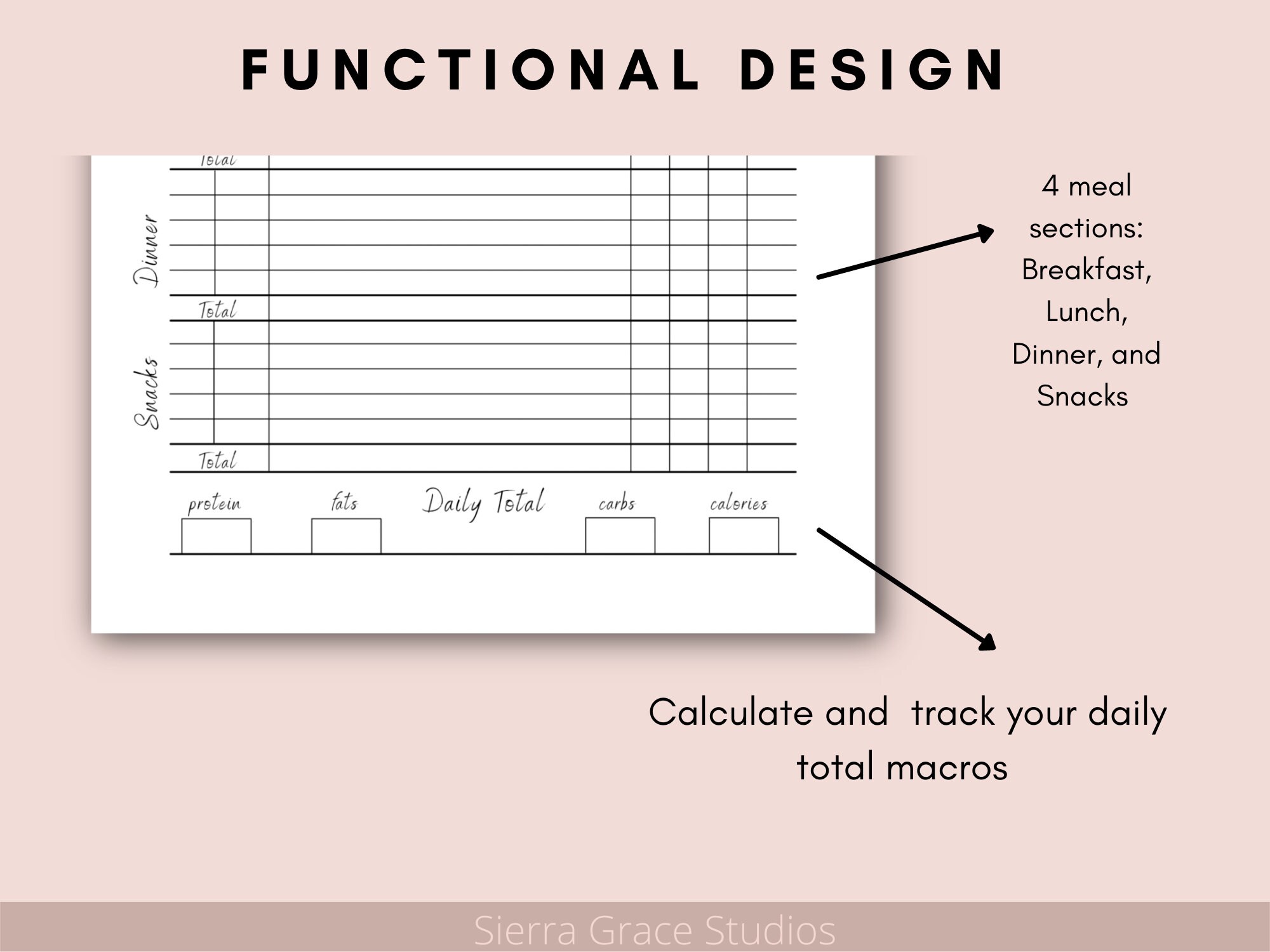 Macro Tracking Food Log Printable Pdf Daily Meal Tracker - Etsy