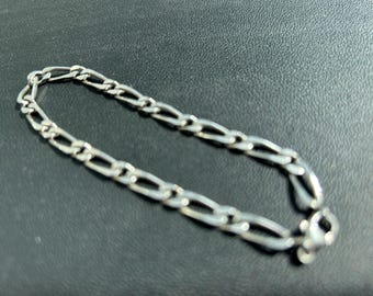 Solid sterling silver figero chain bracelet, 1990’s
