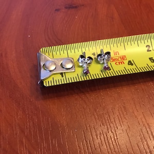 Vintage French Hand Facetted Ruby Sterling Silver Stud Earrings