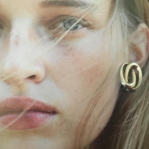 Orecchini a clip con nodo in argento sterling vintage anni &#39;80