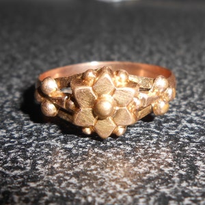 Vintage French Art Nouveau Gold Filled Star Ring, circa 1920