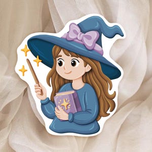 Sticker Sorcière Kawaii – Autocollant Magie & Sorcellerie | Sticker pour Bullet Journal, Planner, Carnet de Sorcière | Witchy Stationery